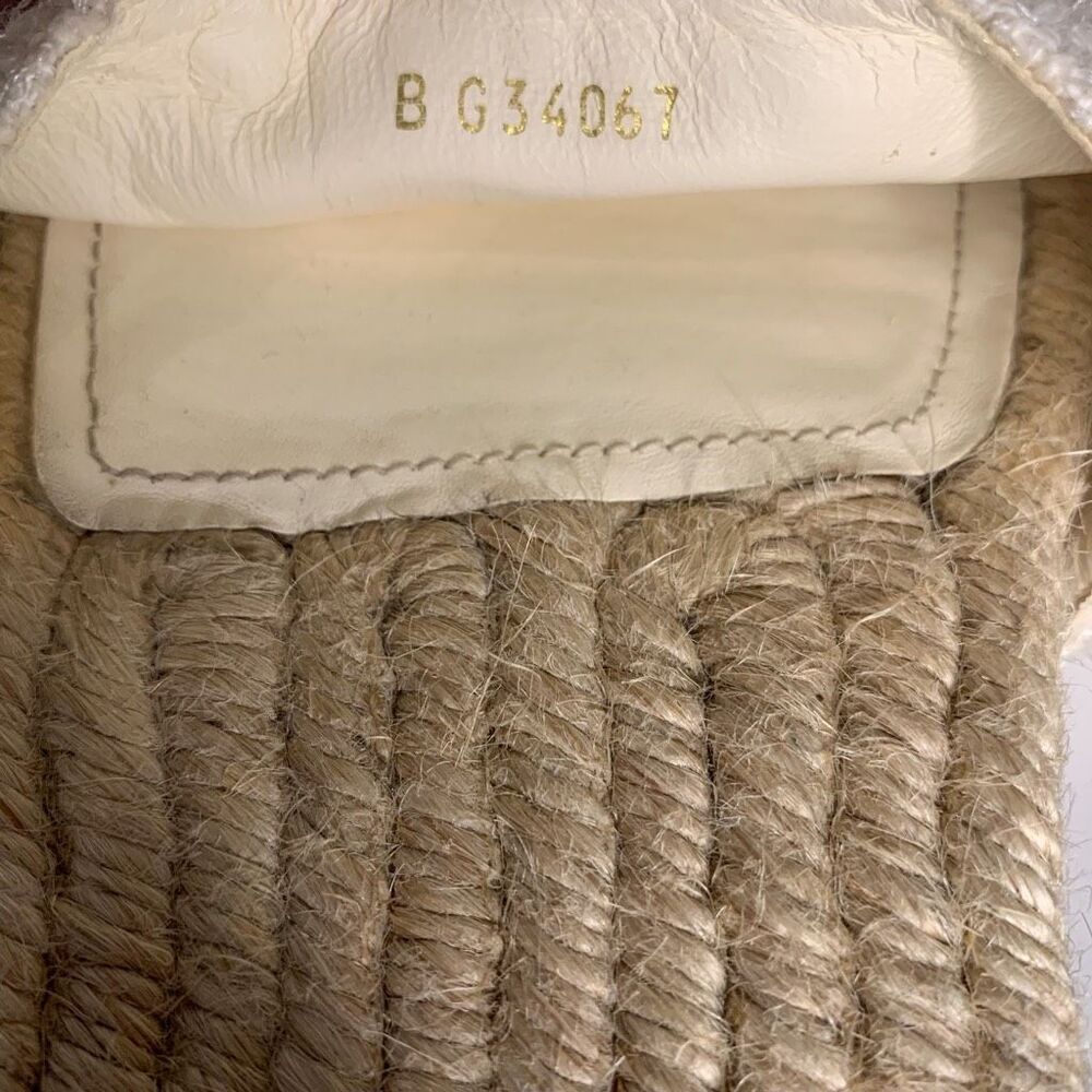 Chanel CC Espadrille Slide Sandals EU 40 US 9-9.5 Ivory Tweed Flat Slip On Logo - Picture 8 of 10